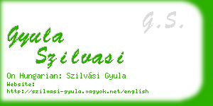 gyula szilvasi business card